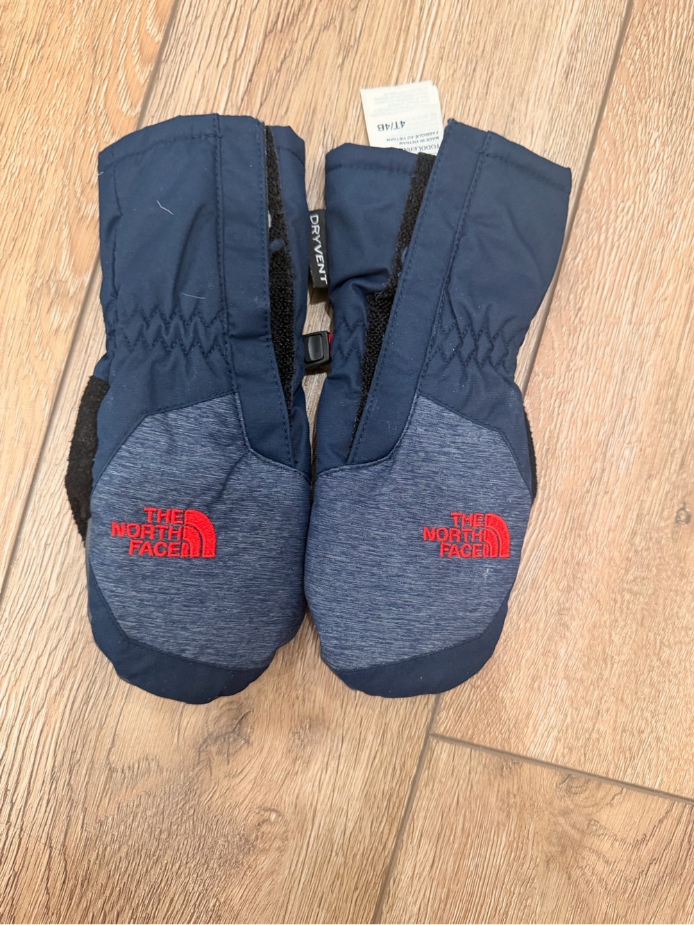 The North Face Navy and Heathered Navy Mittens with Red Logo
